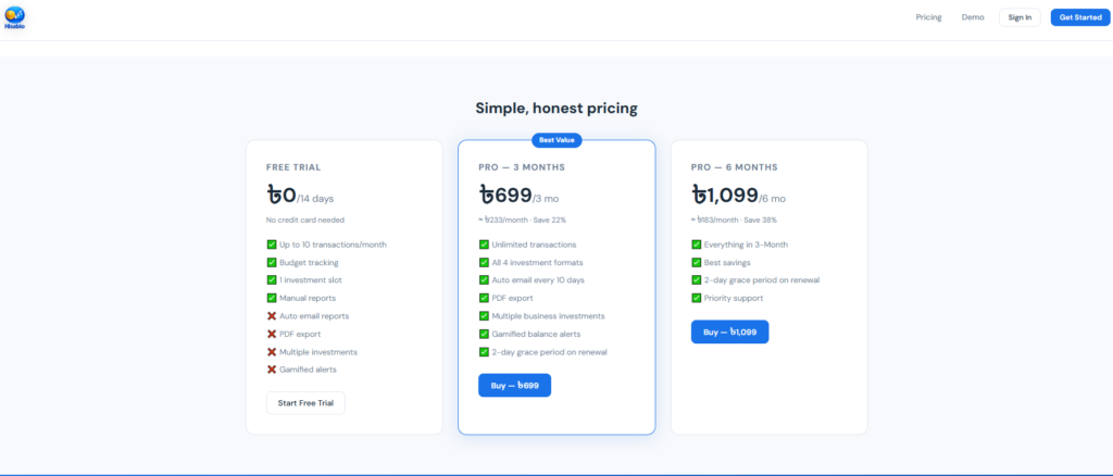 Hisabio_Smart_Budget_Planner_Pricing